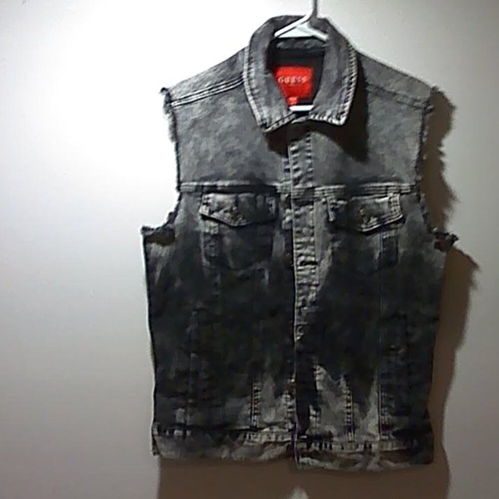 GUESS JEAN VEST SIZE M BLACK